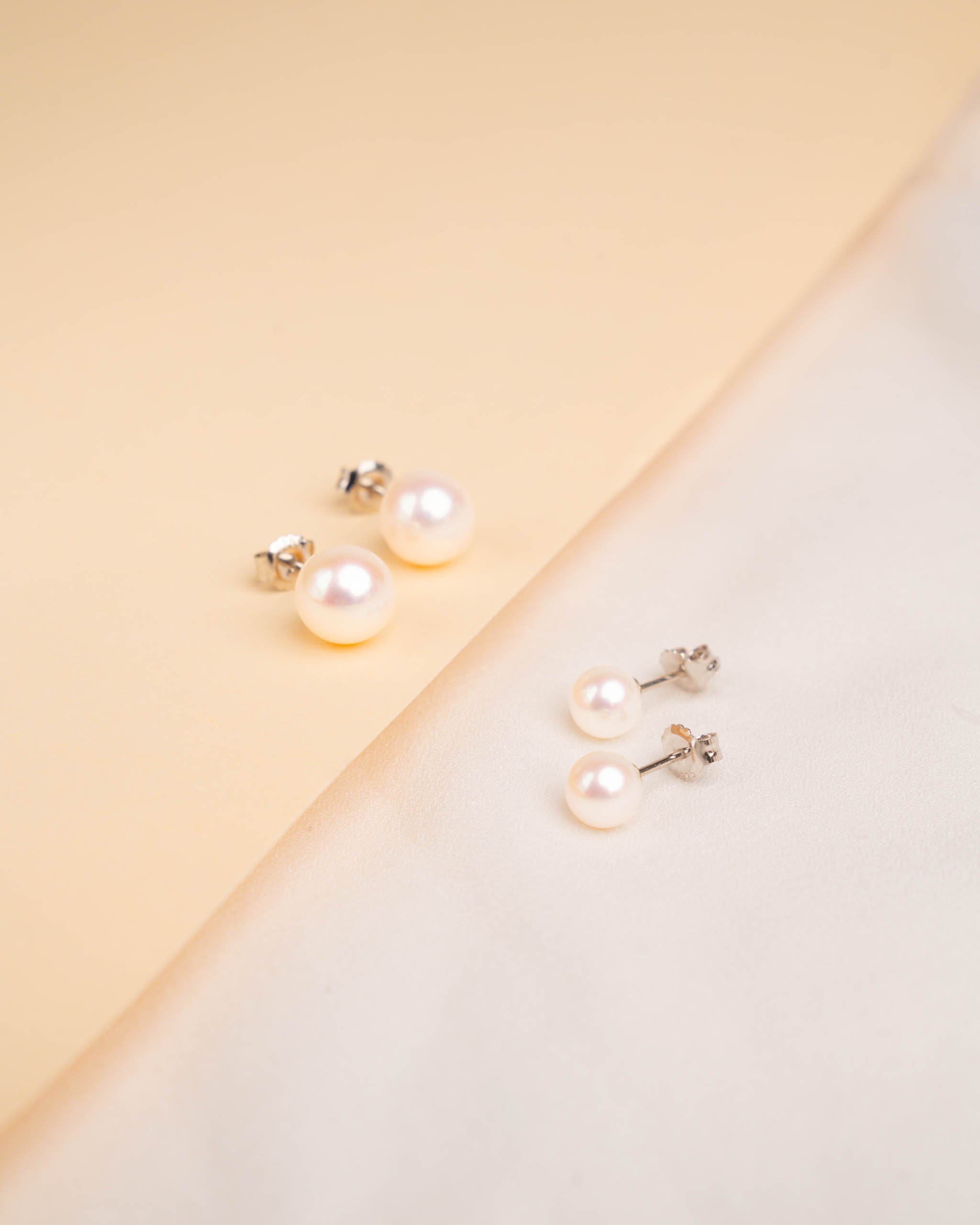 Pendientes de Perlas Redondas Cultivadas y Plata de Ley Secret & You 6-6'5mm