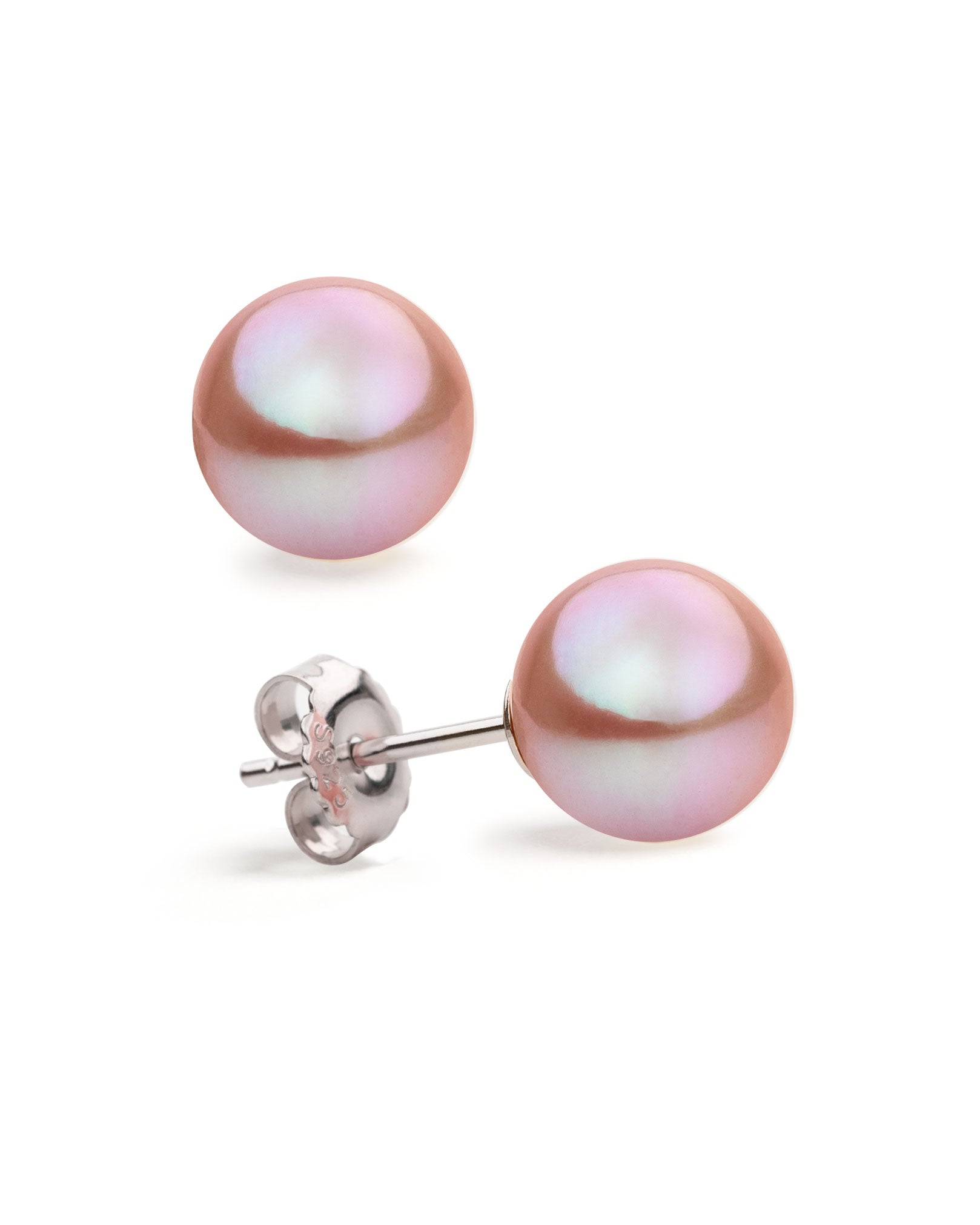 Pink and grey freshwater pearls cluster earrings store in sterling silver