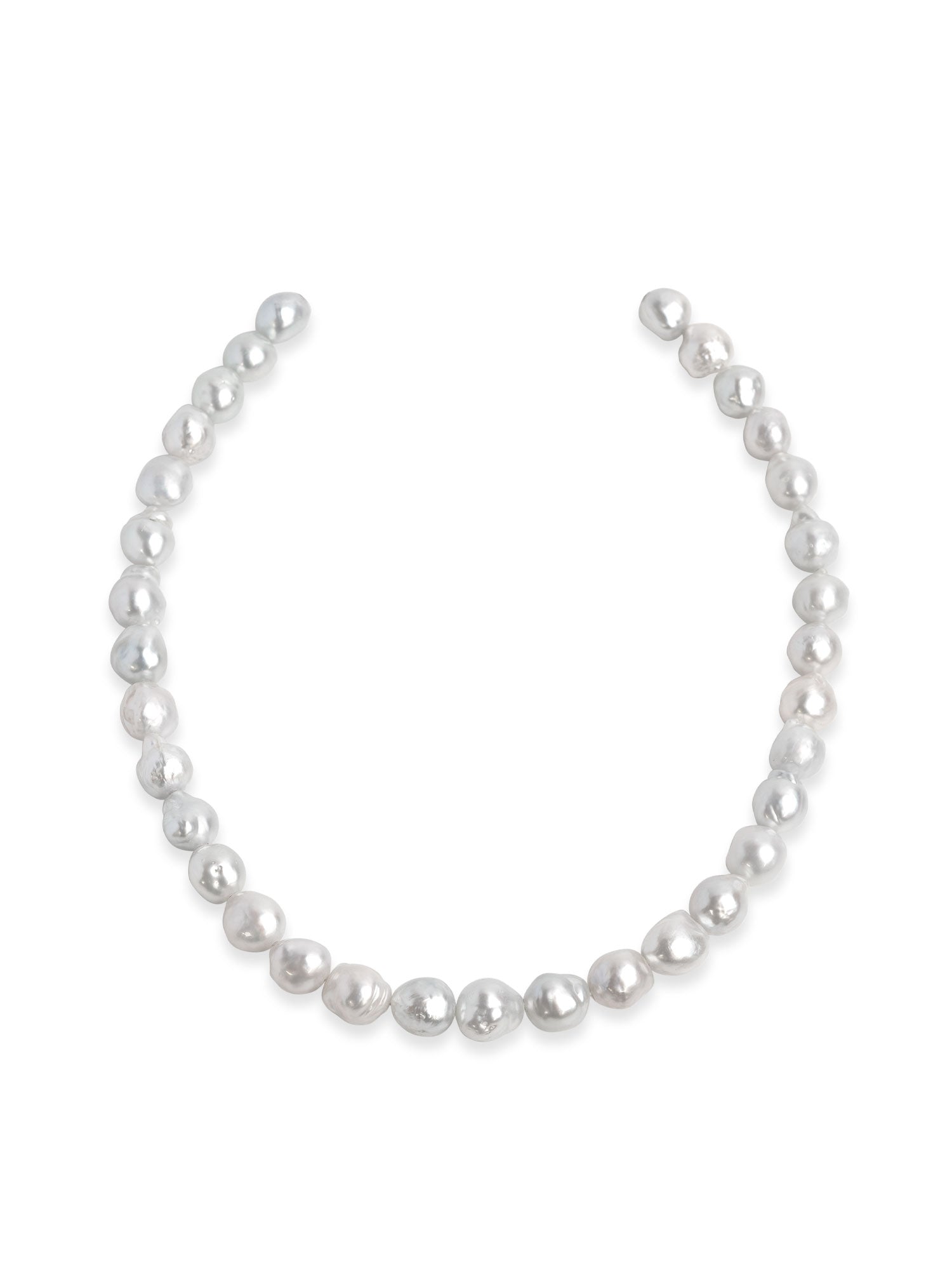 PEARL NECKLACE, cultured pearls, clasp in 18k white gold, blue
