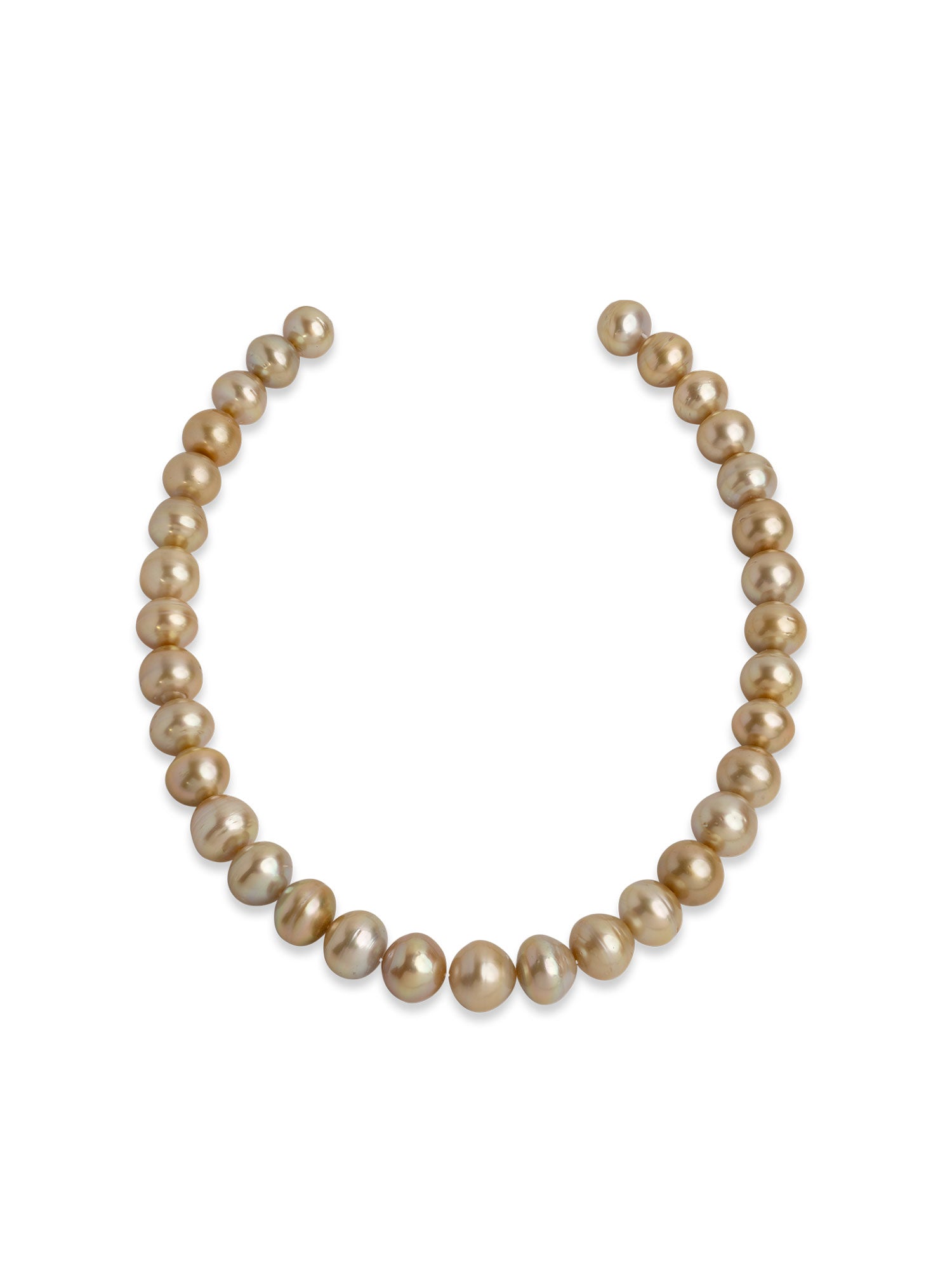 Collar de perlas australianas cultivadas naturales del mar del sur de la variedad dorada