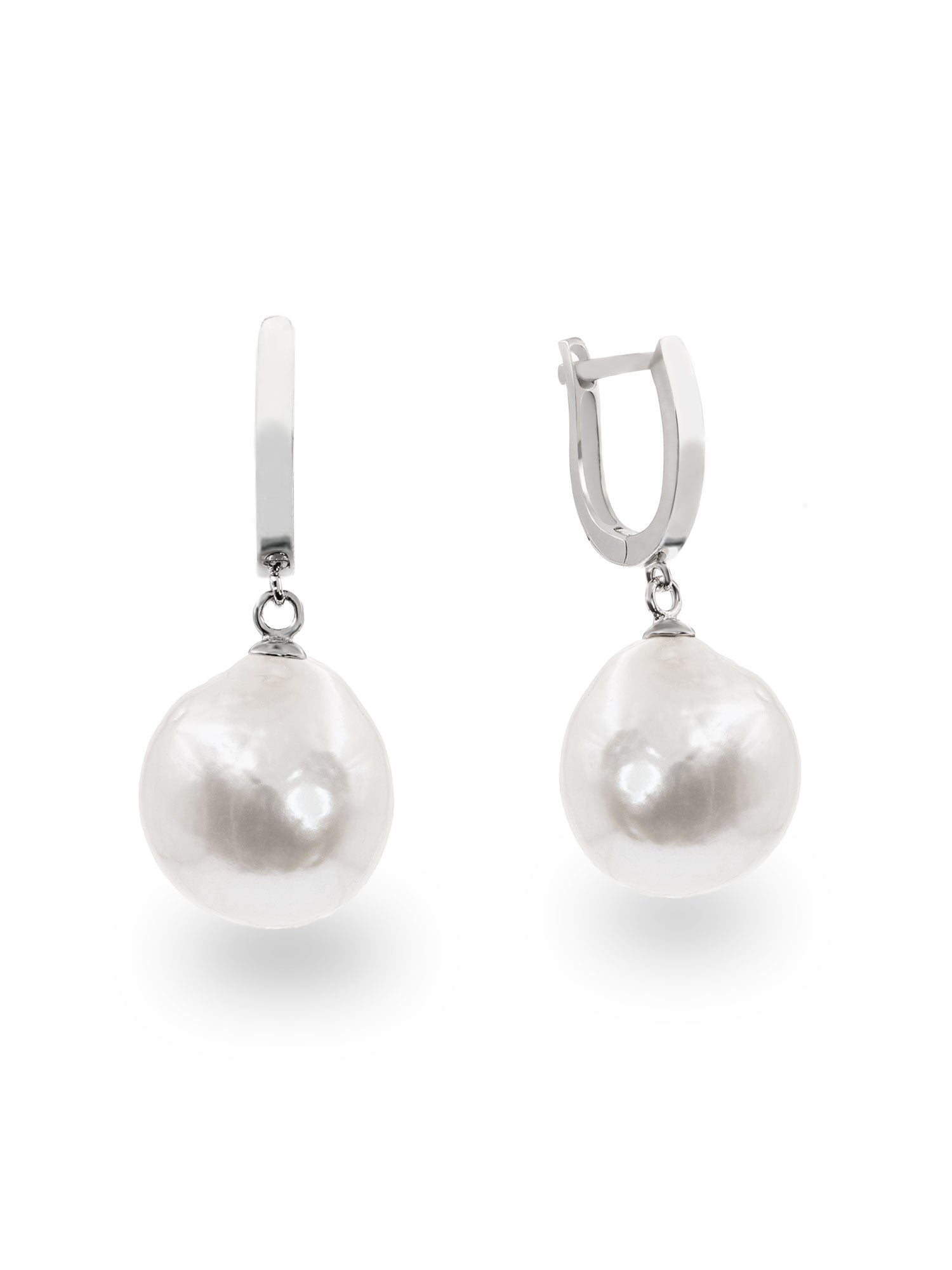 foto de pendientes de plata de ley con perlas cultivadas de agua dulce barrocas edison 12-13 mm secret & you