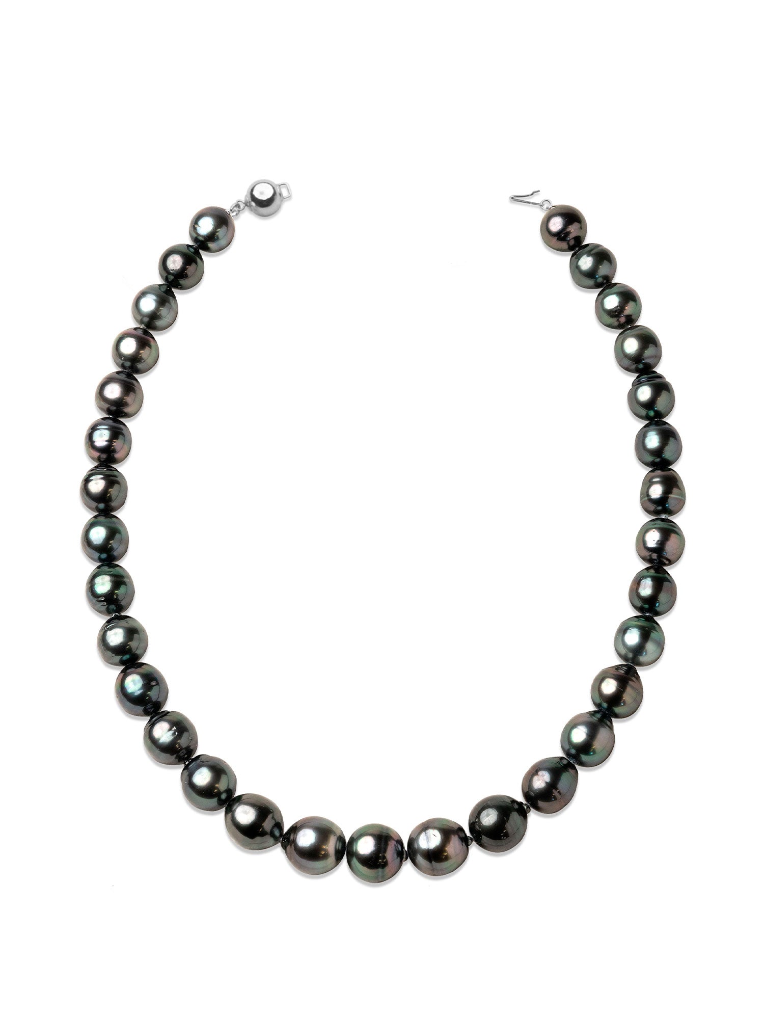 Collar de perlas cultivadas Tahití negras barrocas de 12-13 mm