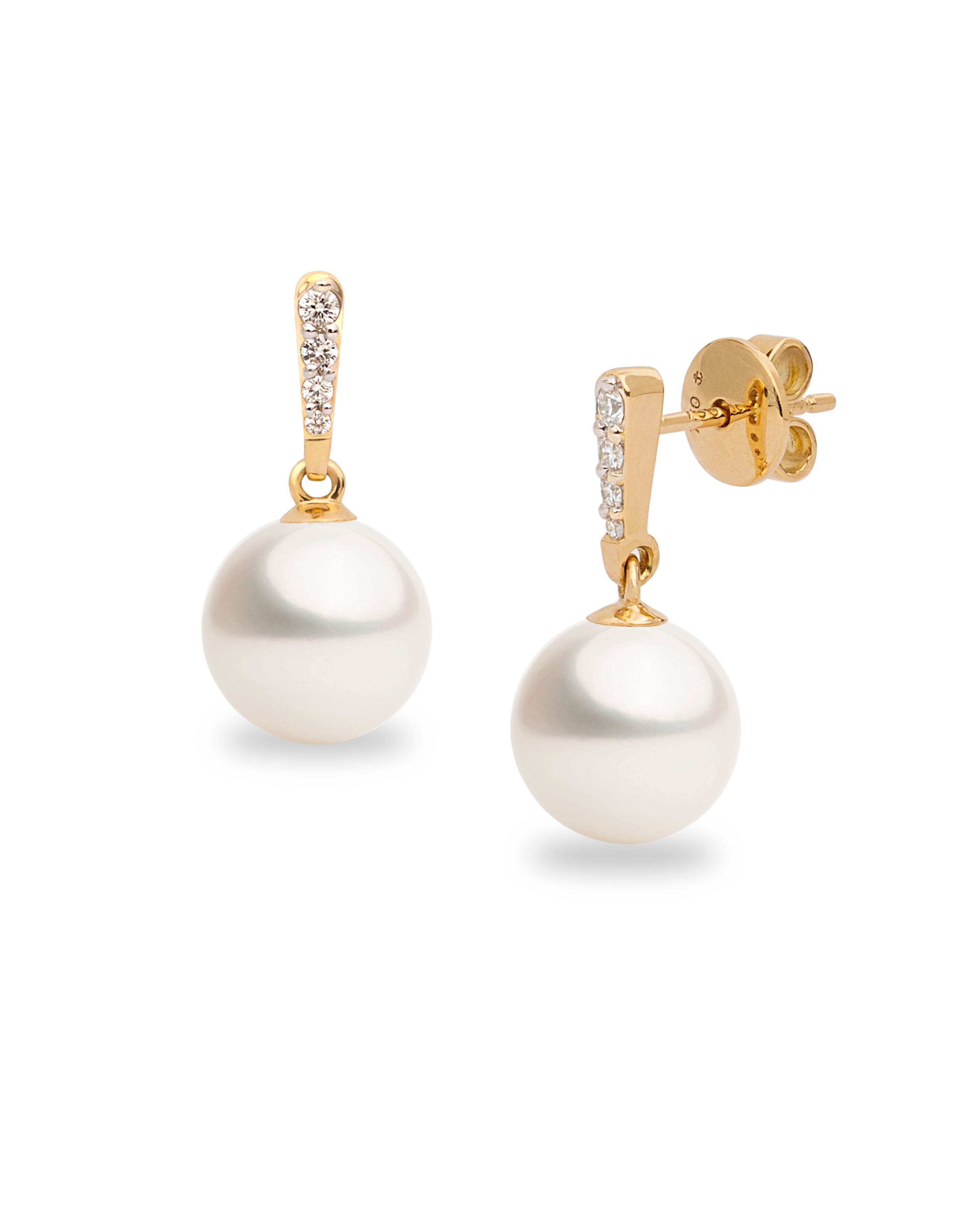 Pendientes Alyssa con Perlas Australianas y Diamantes en Oro | 9 - 10 mm