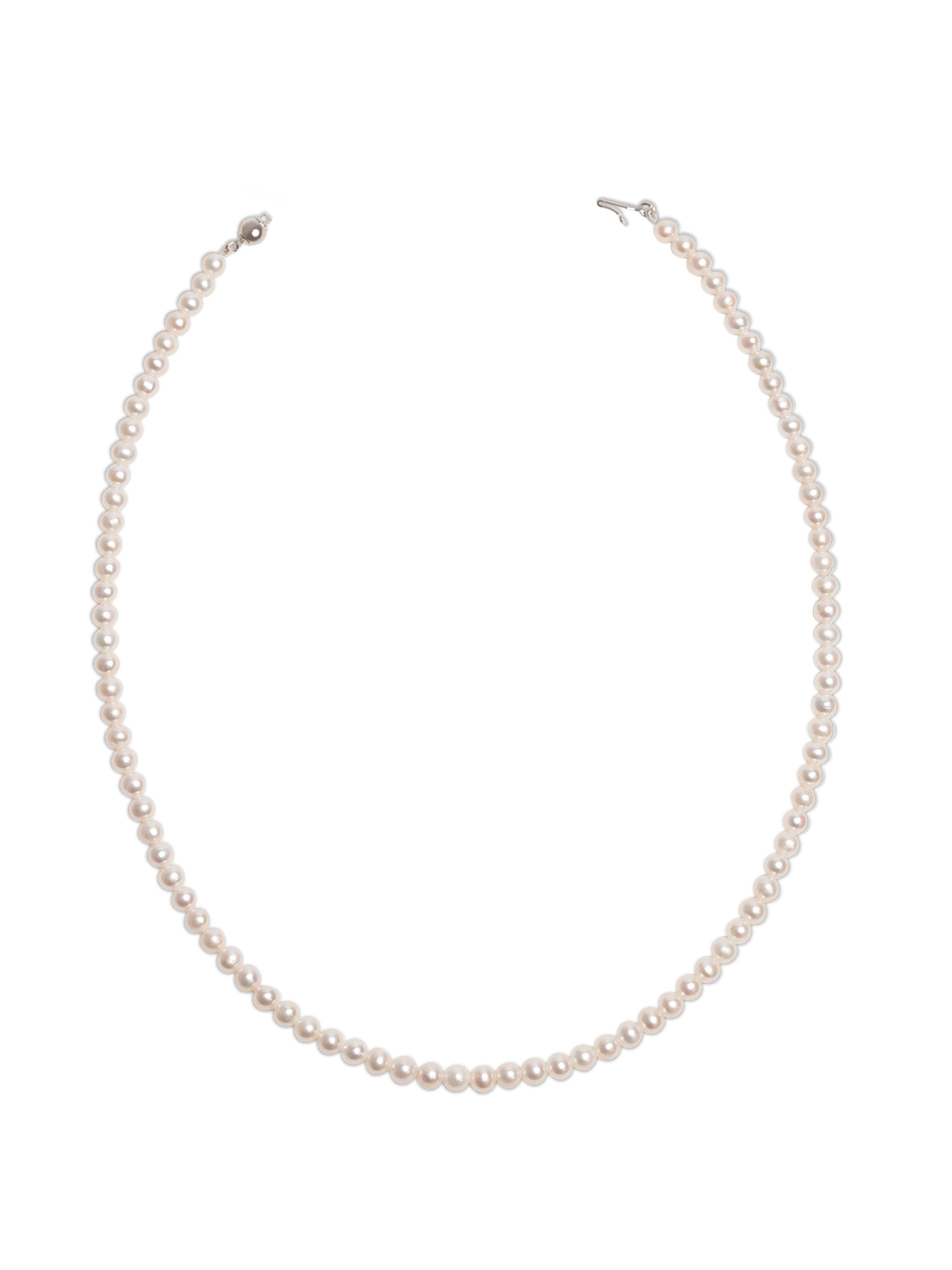 Collar de Perlas Cultivadas de Agua Dulce AA+ de 4,5-5,0 mm, 60 cm de largo | Oro 18K
