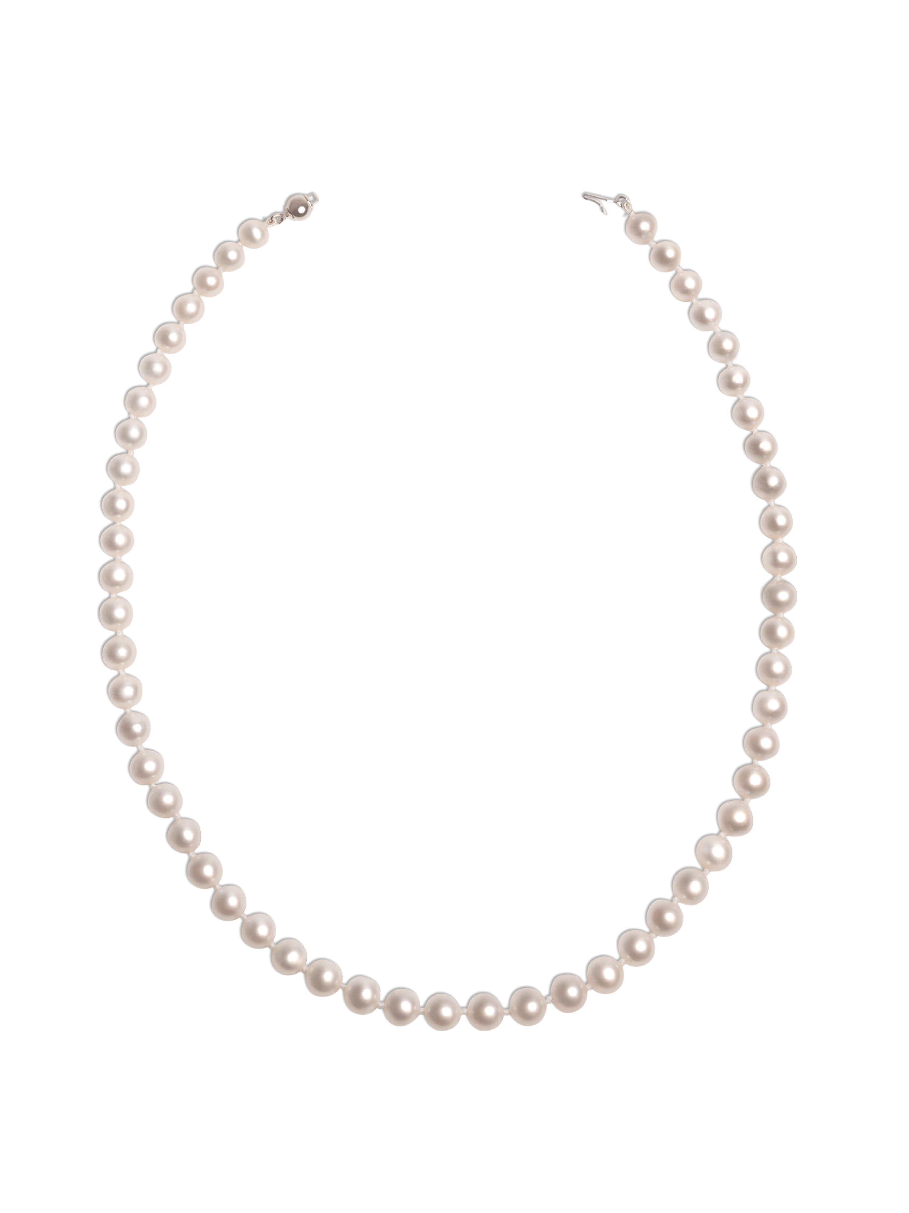 foto de collar de perlas cultivadas de agua dulce redondas de 6,5-7,5 mm secret & you
