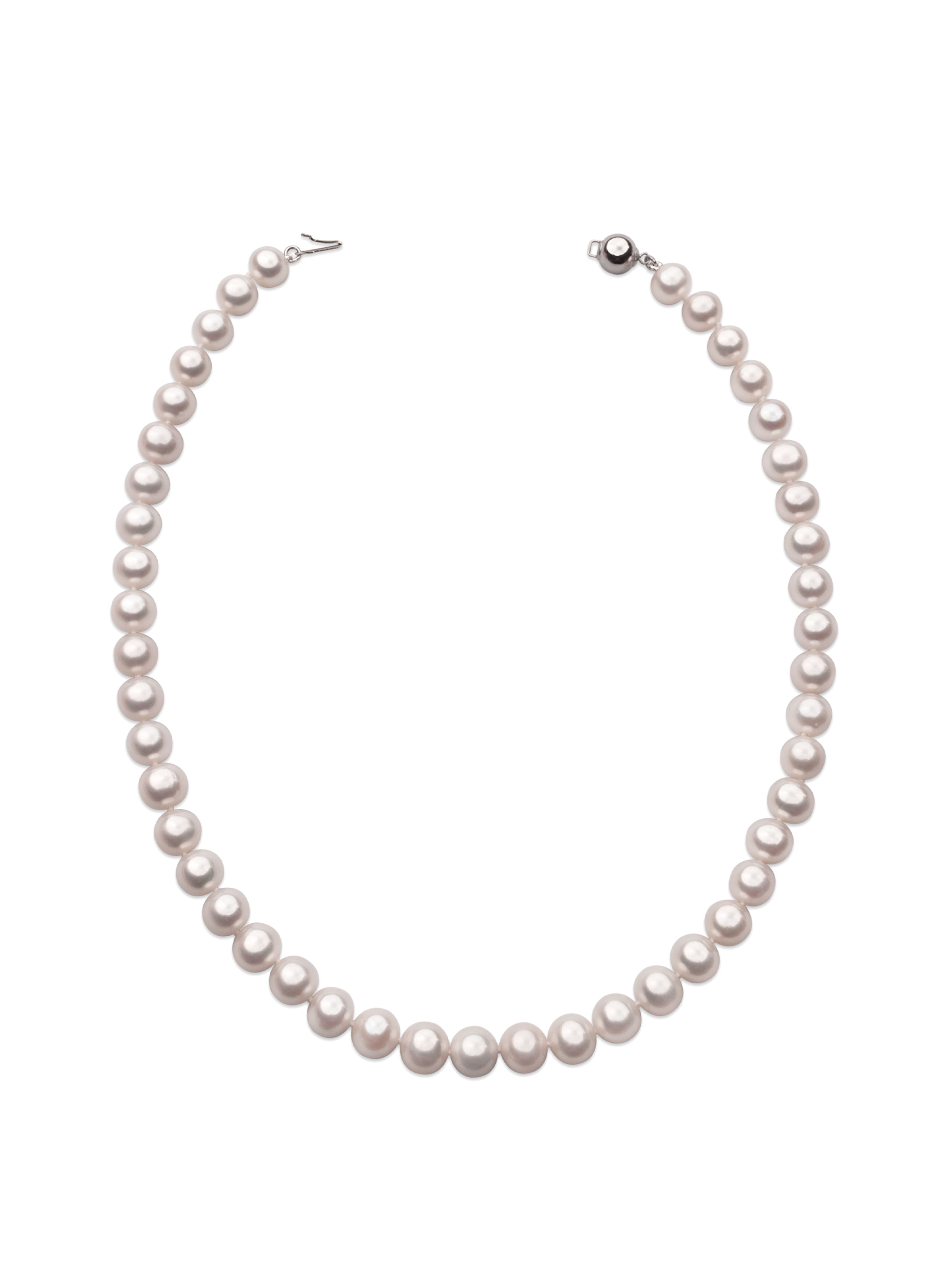 8.5-9.5mm AA+ Freshwater Cultured Pearl Necklace, 45cm long | 18K Gold