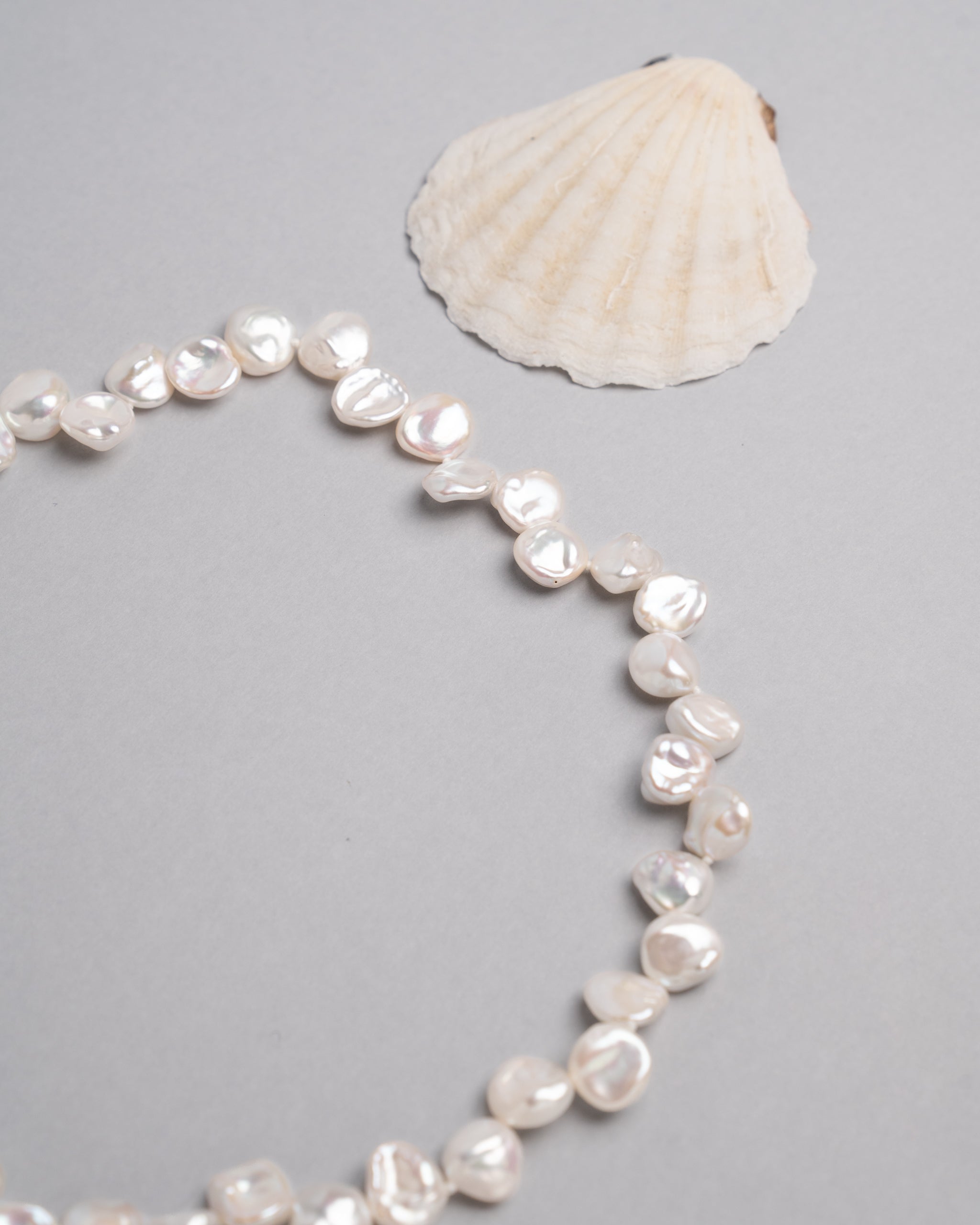 White Freshwater Keshi Pearl Necklace