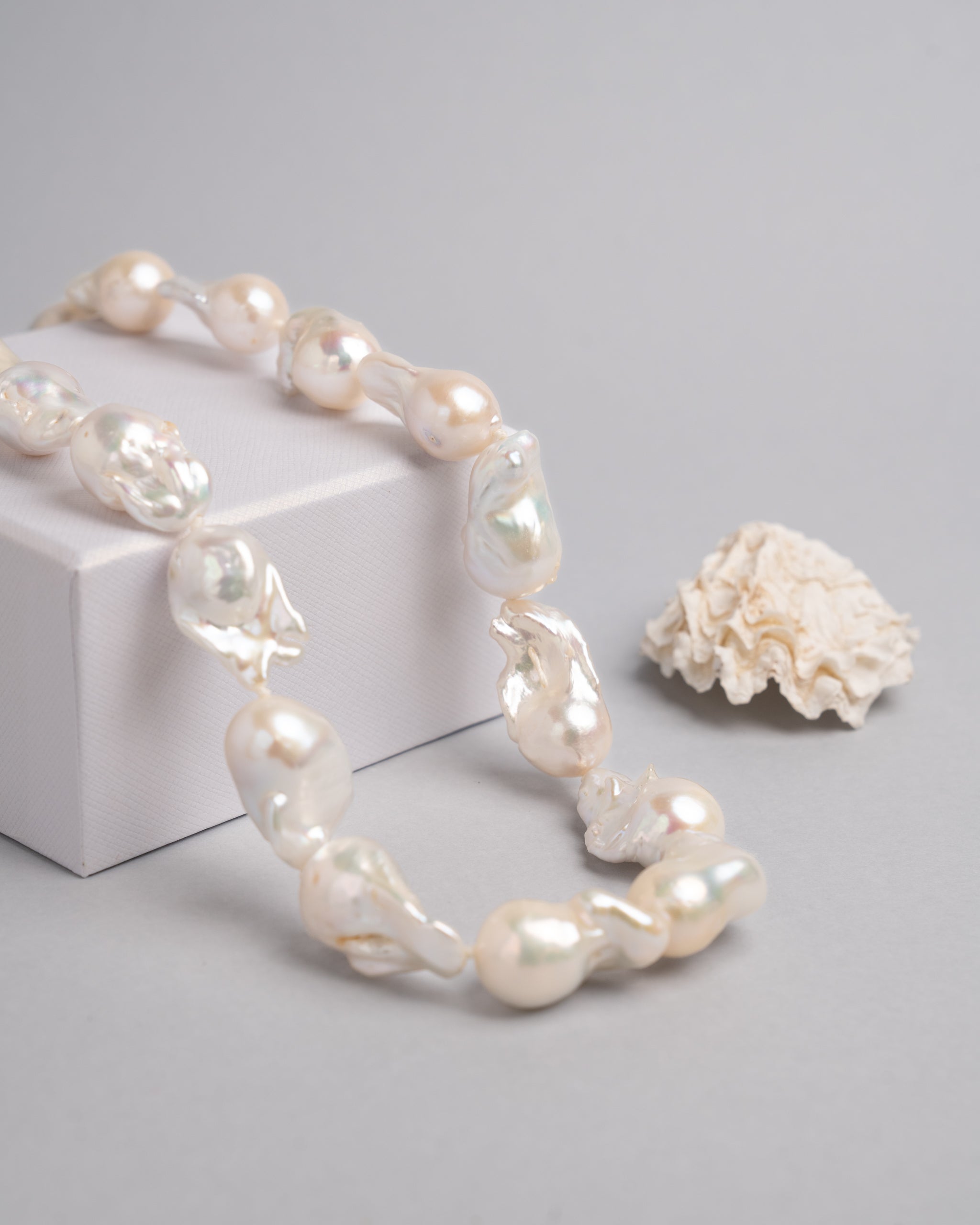Freshwater Fireball Pearl Necklace 13-15mm, 45cm.