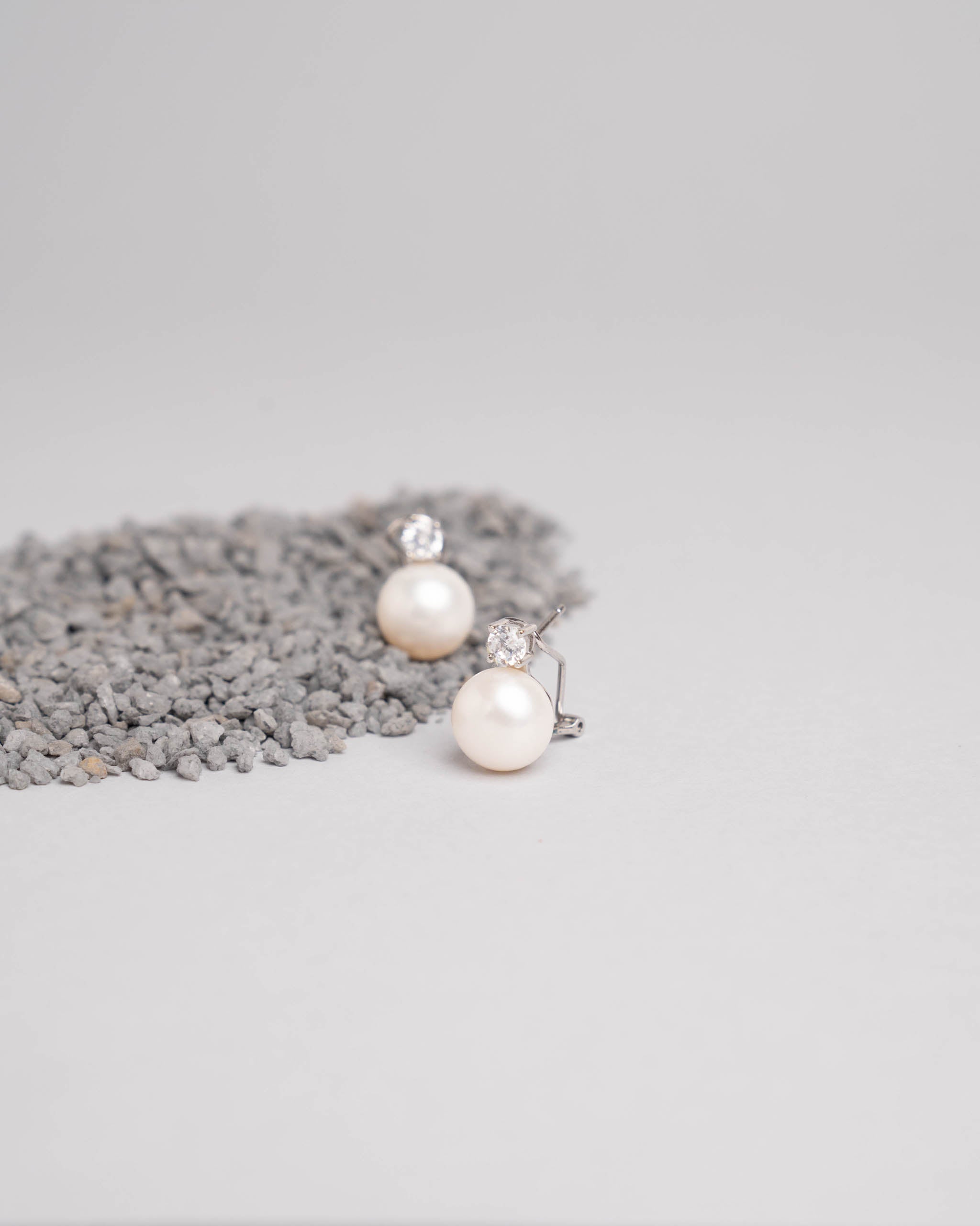 Pendientes Perlas Cultivadas Agua Dulce Botón 10,5-11mm de Plata Ley