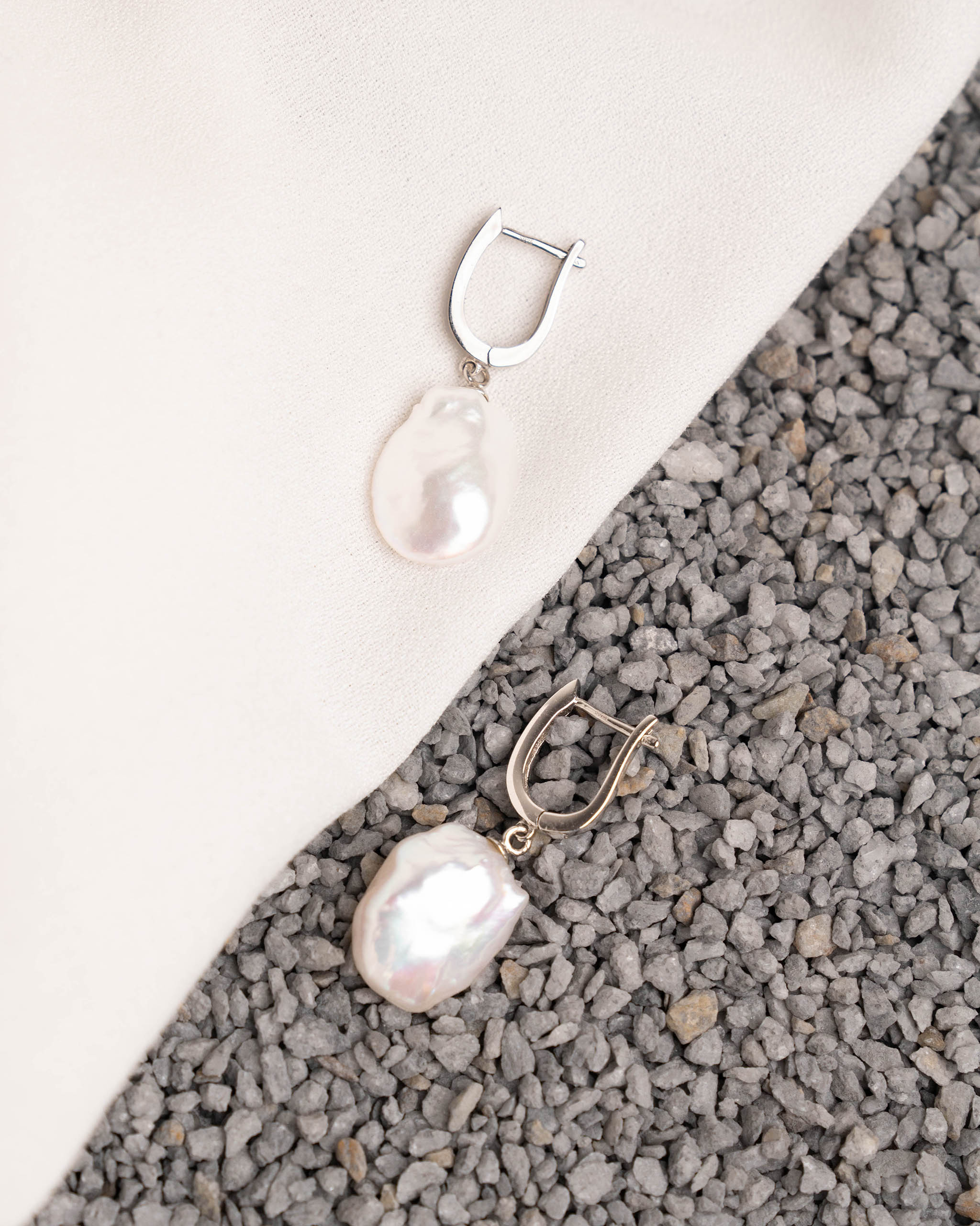 pendientes perlas barrocas keshi grandes cultivadas plata de ley de mujer Secret & You