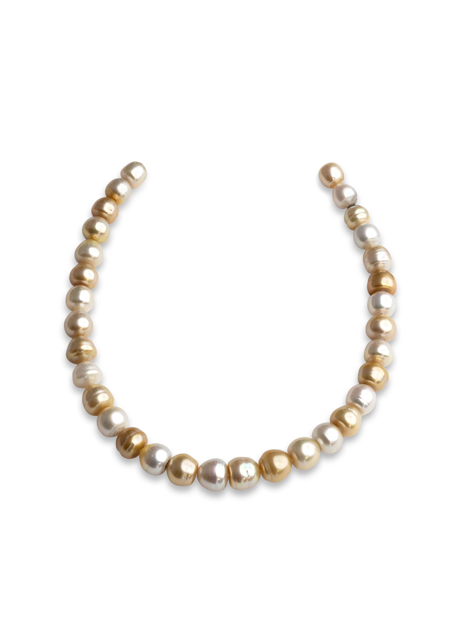 Collar de Perlas Cultivadas del Mar del Sur Blancas y Doradas de 11 - 14 mm AA+ | 45 cm