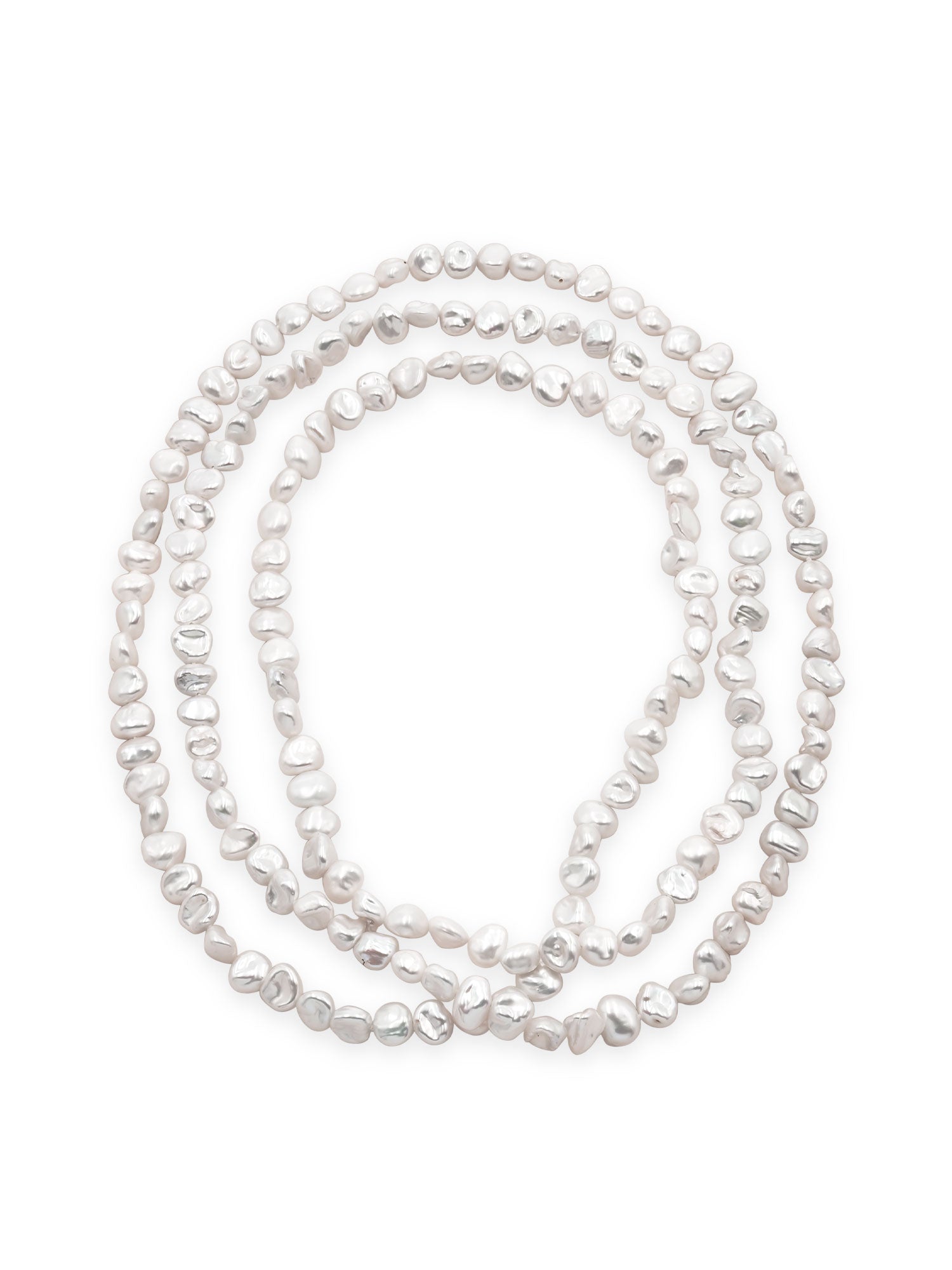 foto de collar de perlas cultivadas de agua dulce barrocas keshi de 7-9 mm, 120 cm de largo secret & you