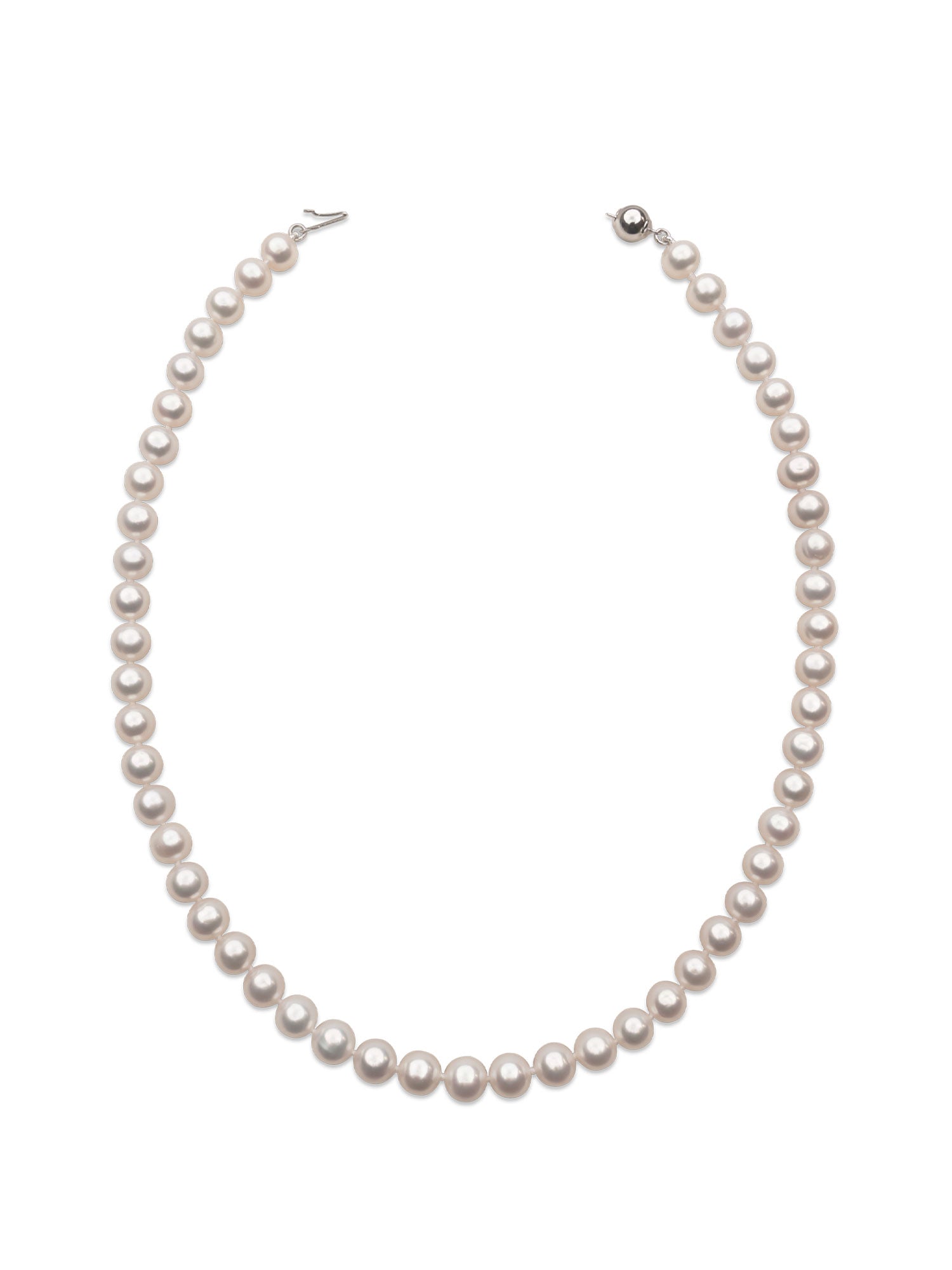 Collar de perlas cultivadas naturales de agua dulce redondas de 7,5 - 8,5 mm