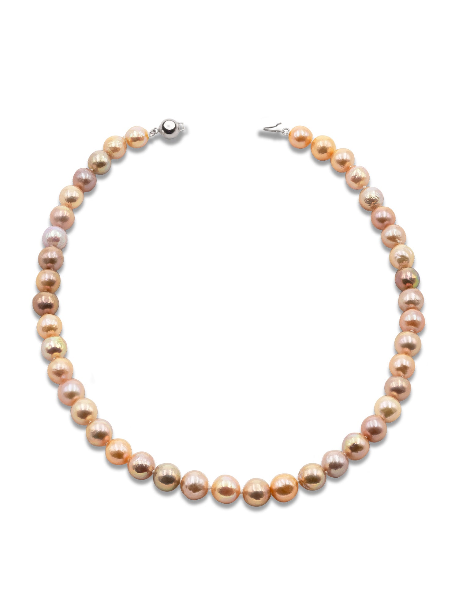 Collar de perlas cultivadas de agua dulce de 3 filas de 0.394-0.472 in,  color blanco, de 18.0 in