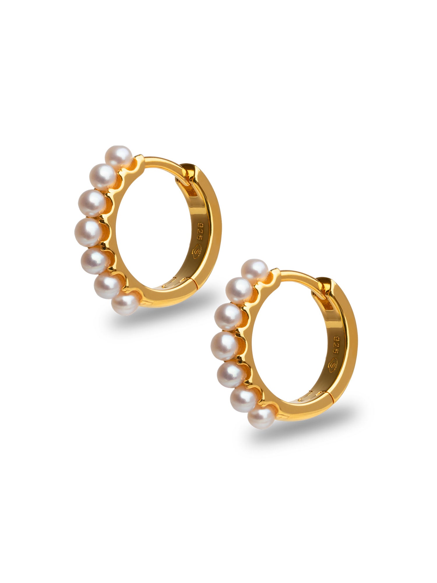 foto de Aros con perlas redondas Oro vermeil