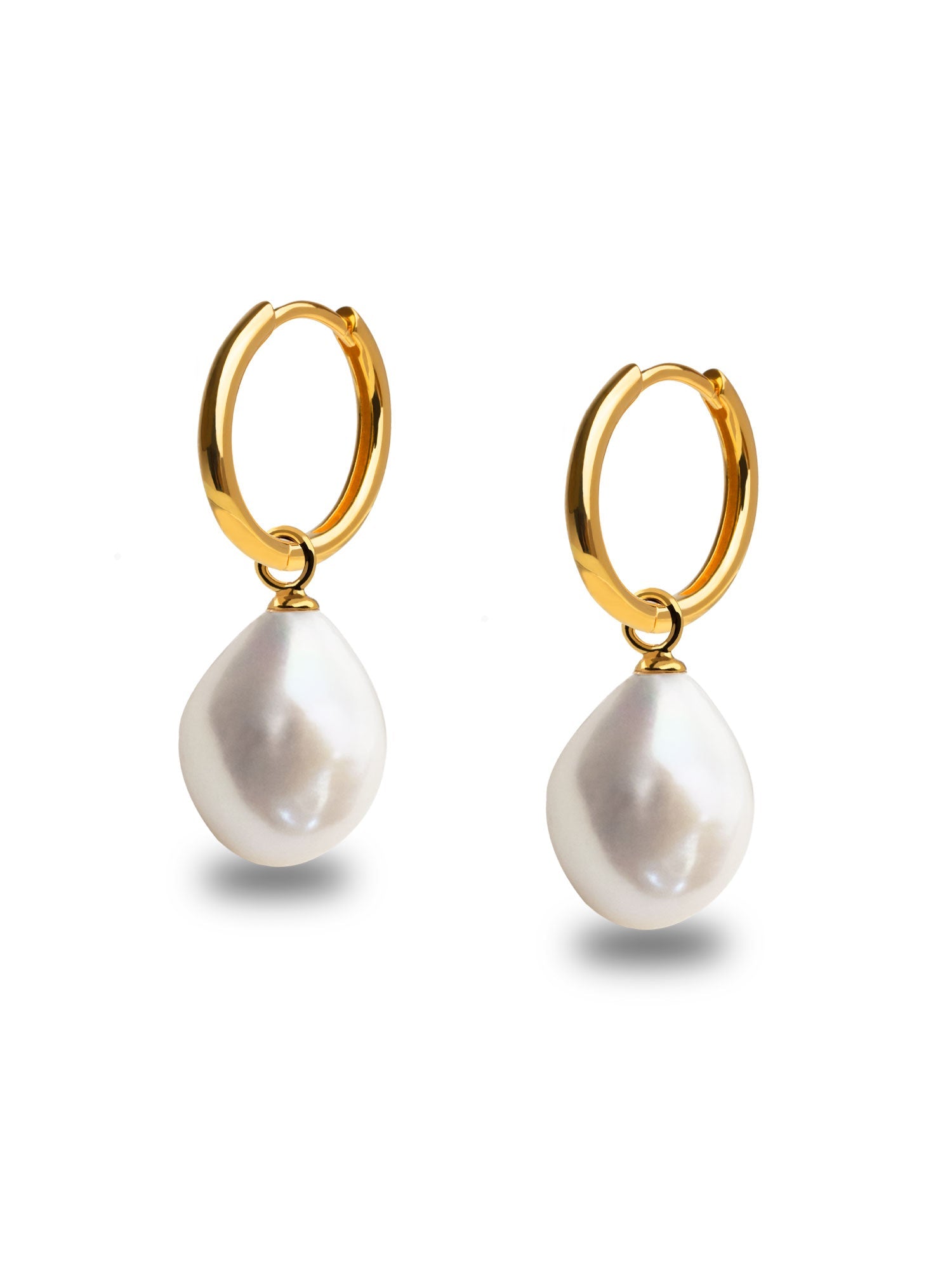 Aros de oro vermeil con perla barrocas 16mm