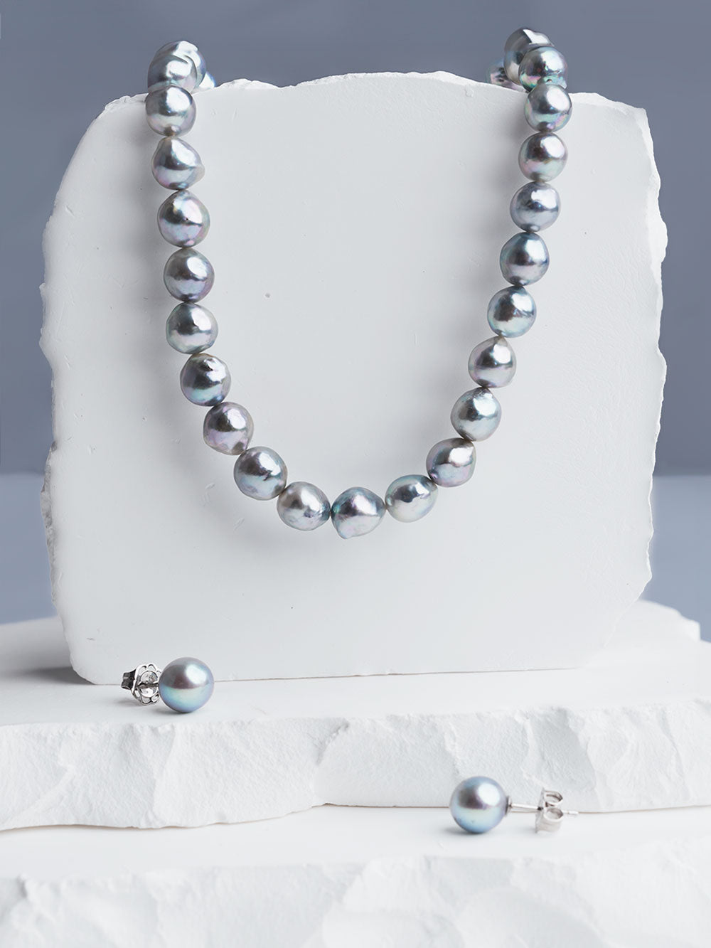 7-8mm Japanese Blue Akoya Cultured Pearl Necklace | 42cm