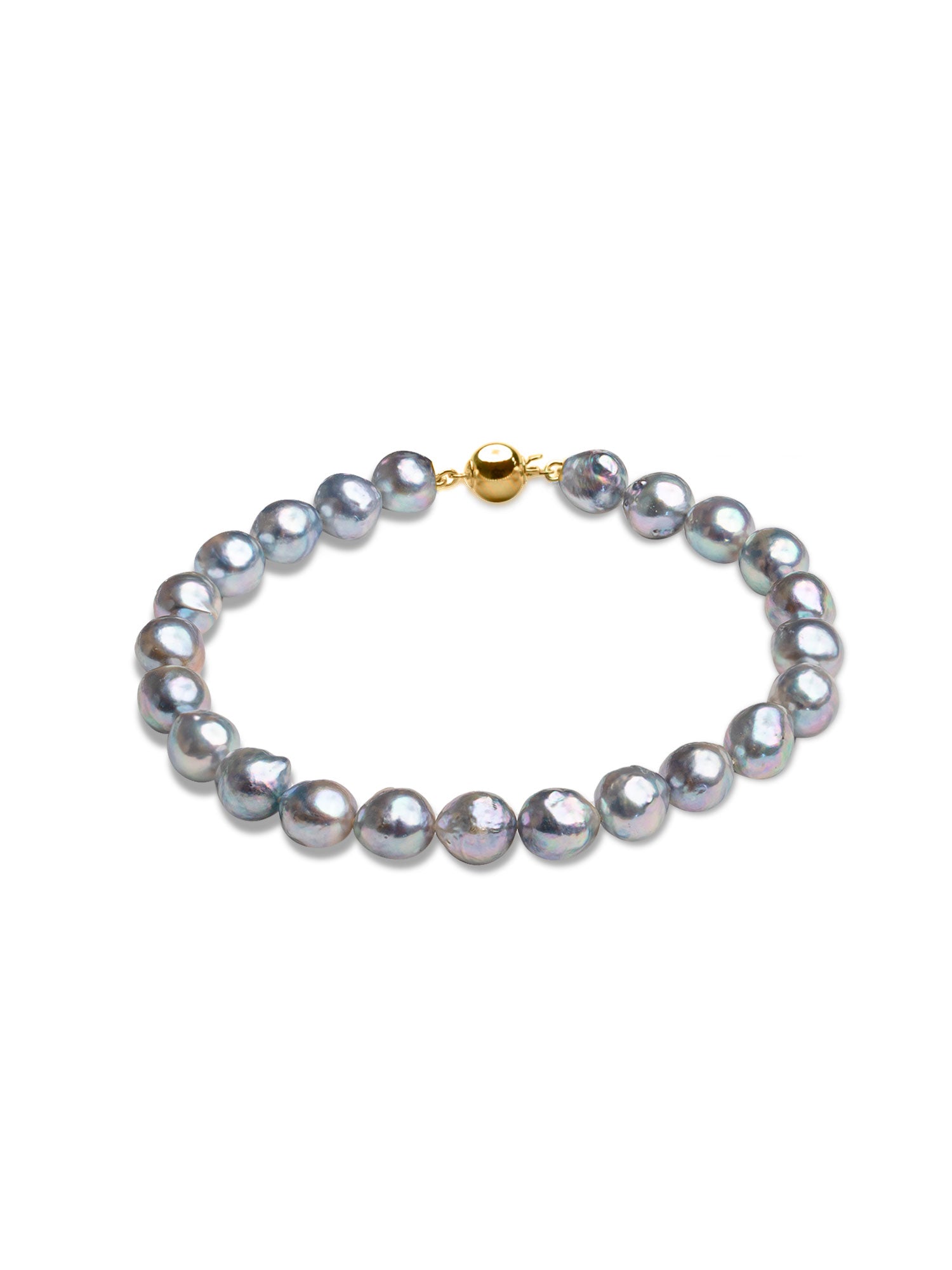 Pulsera de perlas cultivadas Blue Akoya gris plateado azulado