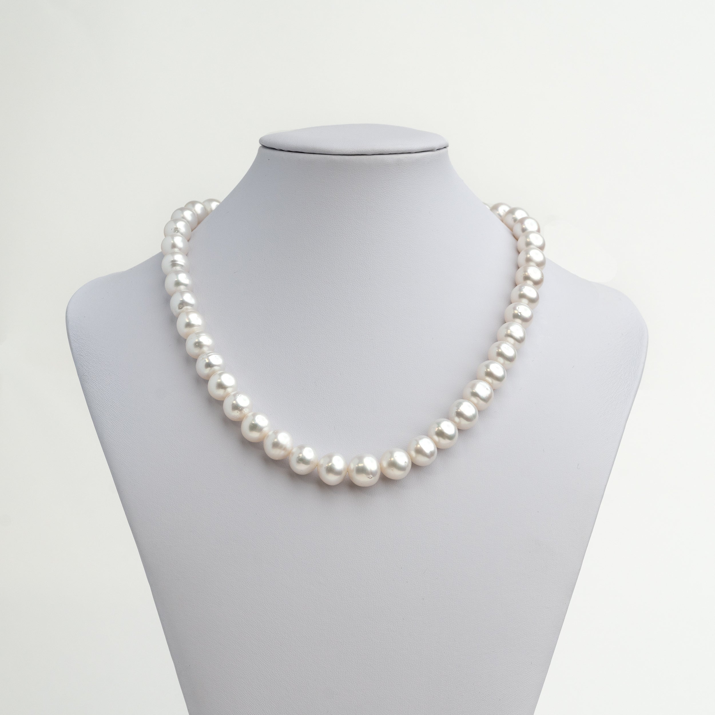 Collar de Perlas Cultivadas Australianas Semi Barrocas de 10 - 12 mm AAA | 42-45 cm