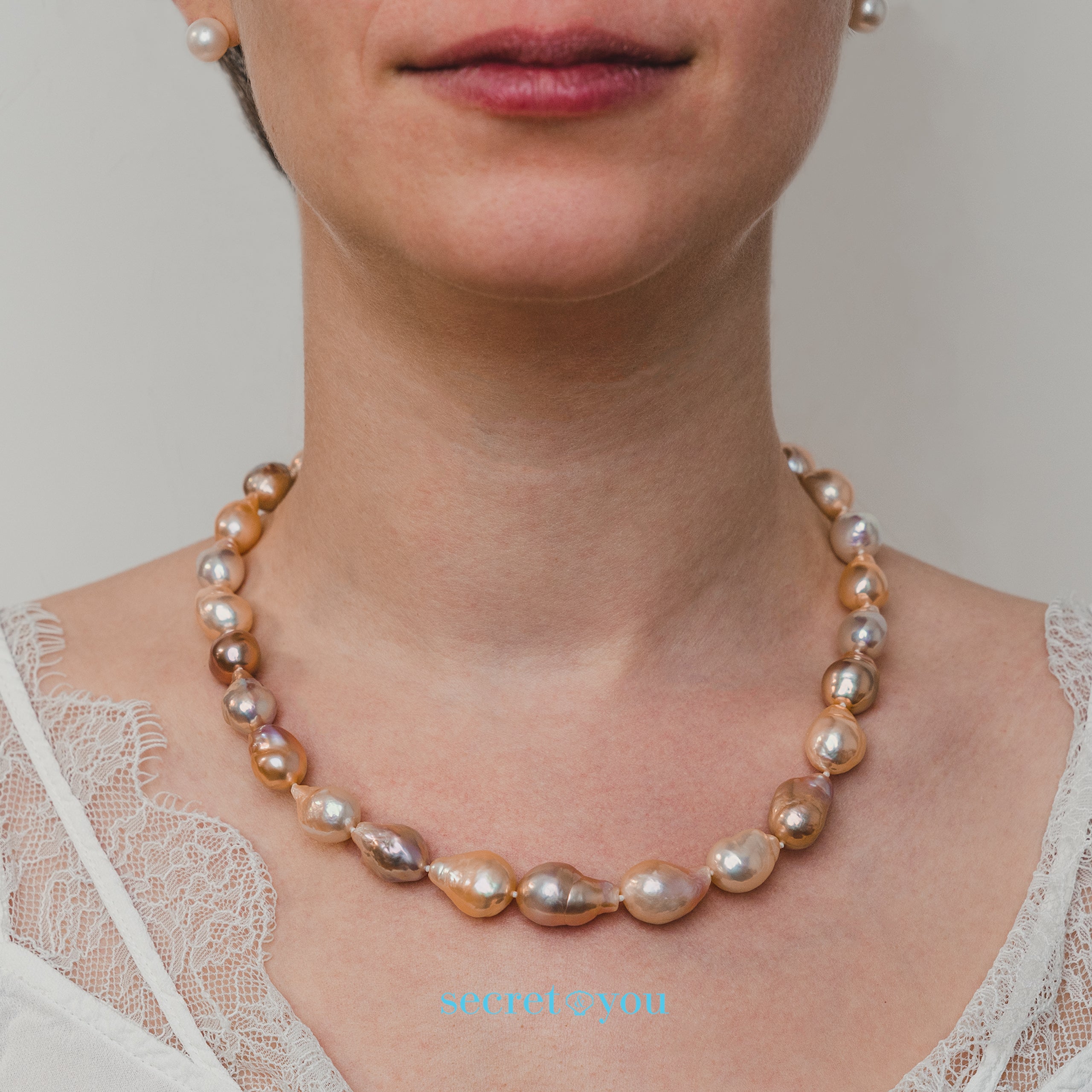 Natural Multicolor Baroque Freshwater Pearl Necklace, 11-13 mm and 45 cm long