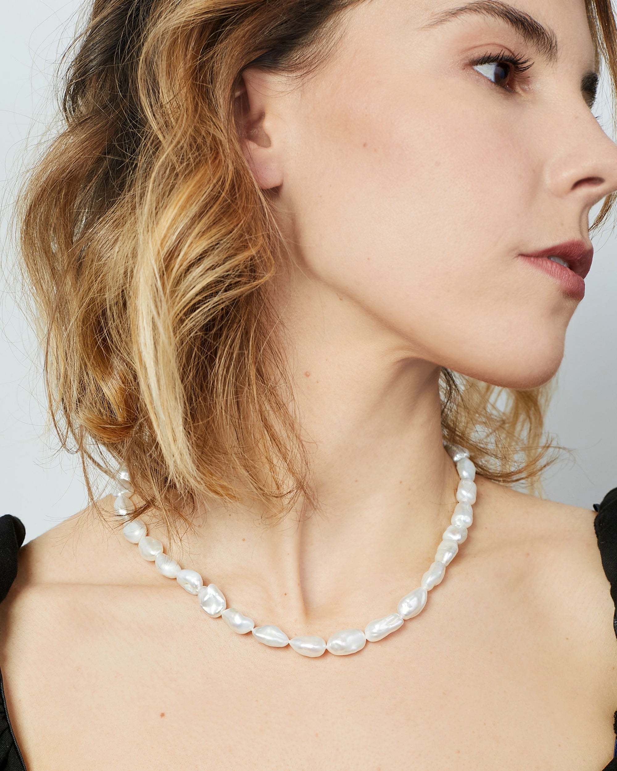 Collar de Perlas Cultivadas de Agua Dulce Keshi Barrocas 9-10 mm Secret & You